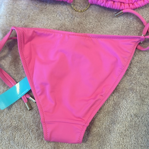 bikini in pink by Mellissa Odabash in size 4. side tie bottom, back/neck tie top - Picture 9 of 13